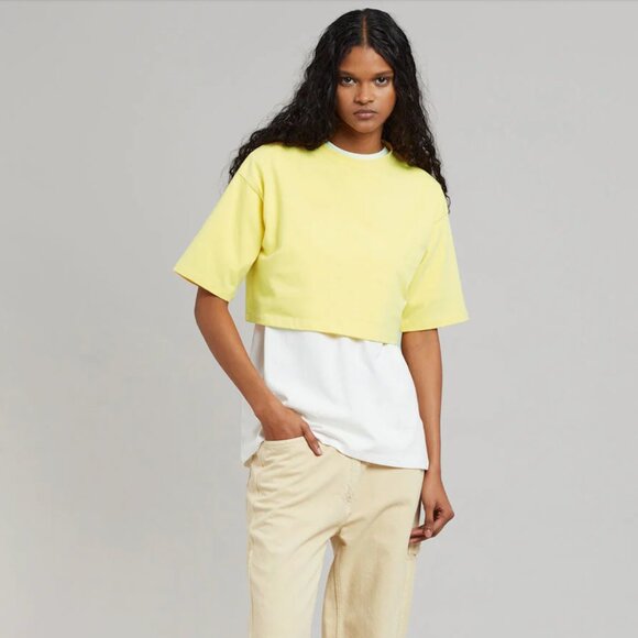 The Frankie Shop Tops - NWT The Frankie Shop Karina Cropped T-Shirt in neon yellow